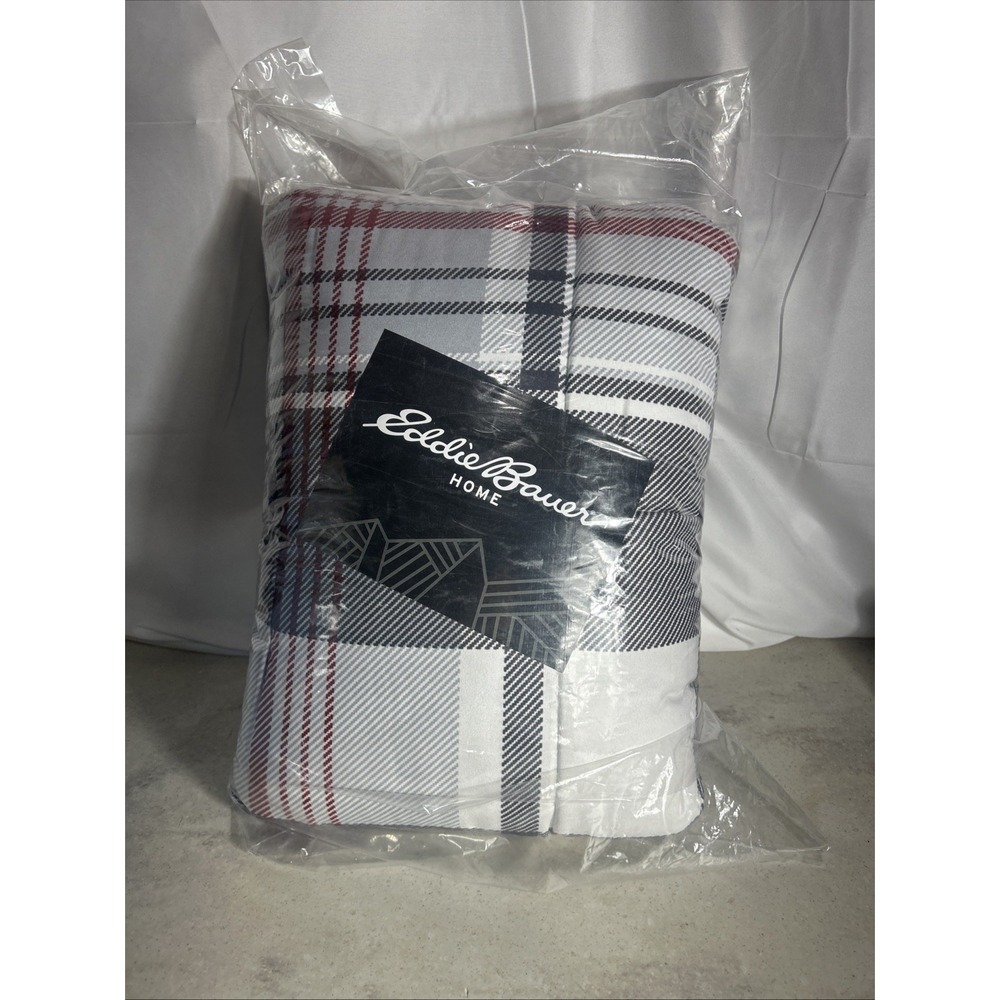 Eddie Bauer - Twin Comforter Set, Reversible Plaid Bedding with Matching Sham...